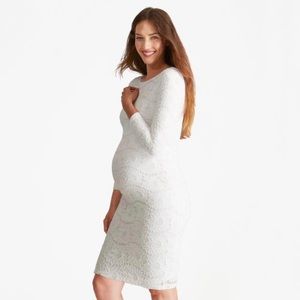 Fitted floral stretch lace maternity dress